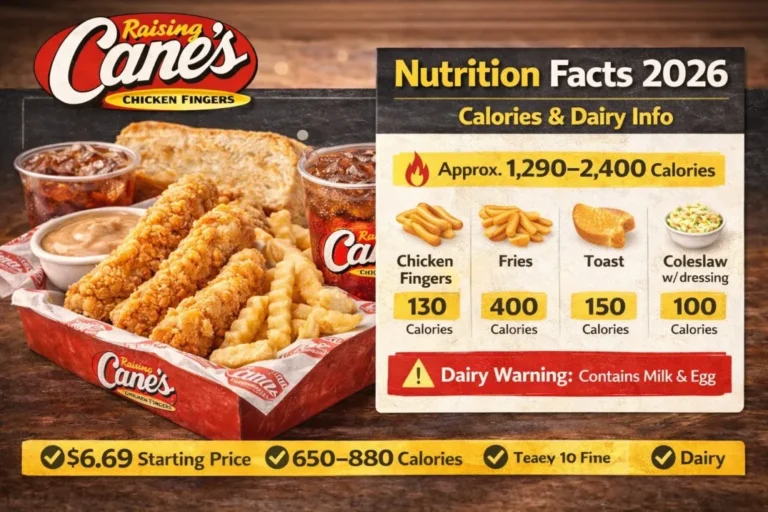Raising Cane's Nutrition