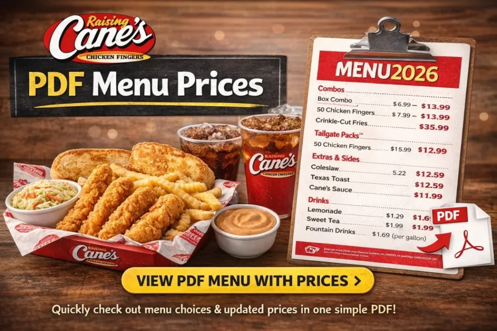 Raising Cane’s PDF Menu