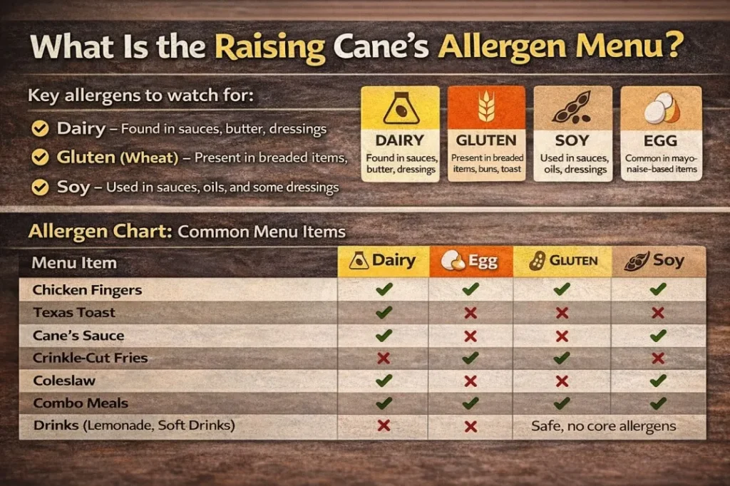 What Is the Raising Cane’s Allergen Menu